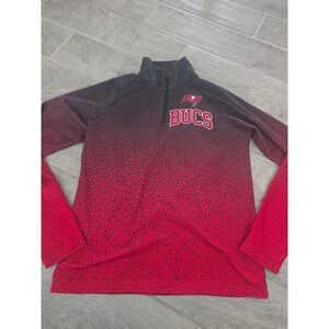 NFL Team Apparel Tampa Bay Buccaneers Quarter Zip Pullover Red Black Mens Medium